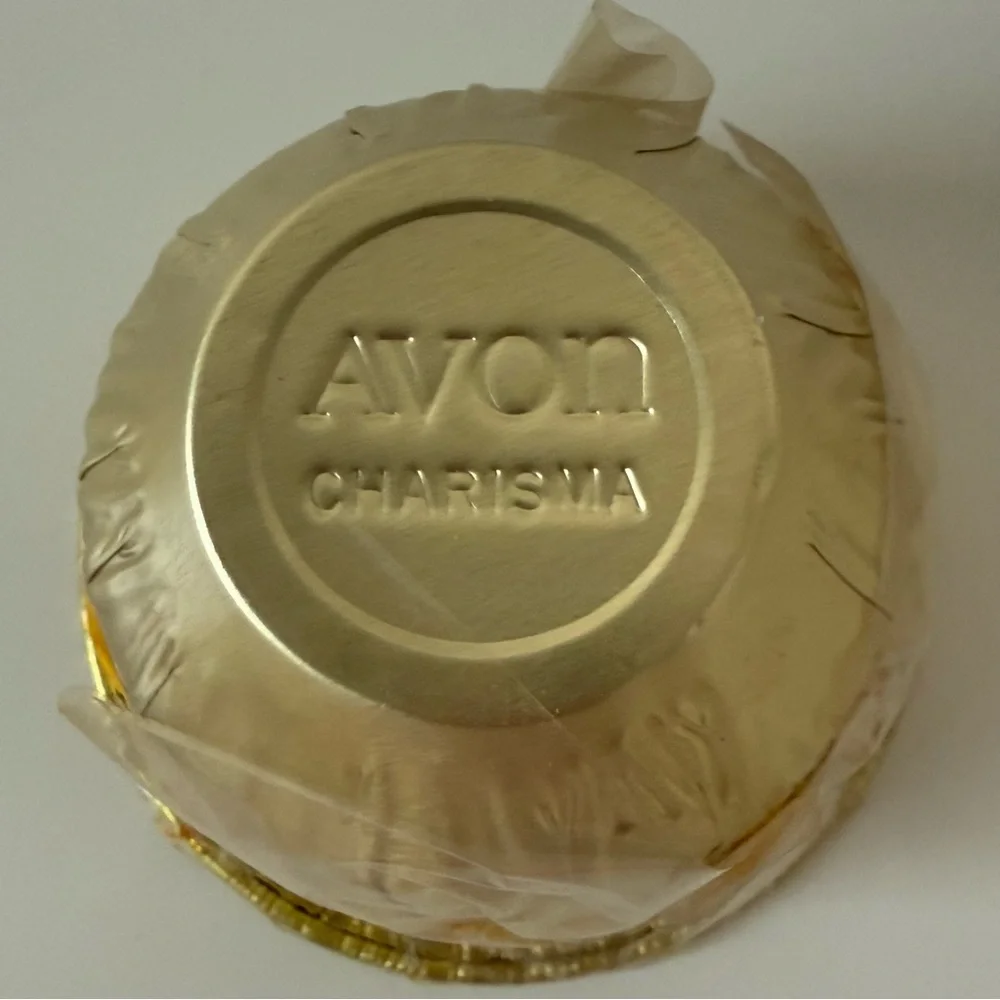 Rare Vintage 1970s AVON Fostoria Glass Candlelight Basket-Charisma Scent NOS